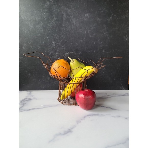 Vintage Faux Fruit In Wire Basket Home Decor - Picture 4 of 10
